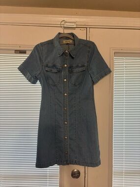 Madewell Light Blue Denim Button-Front Mini Dress